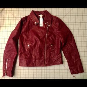 Francesca’s Ladies Faux Leather Jacket: small
